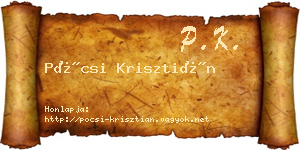 Pócsi Krisztián névjegykártya