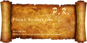 Pócsi Krisztián névjegykártya